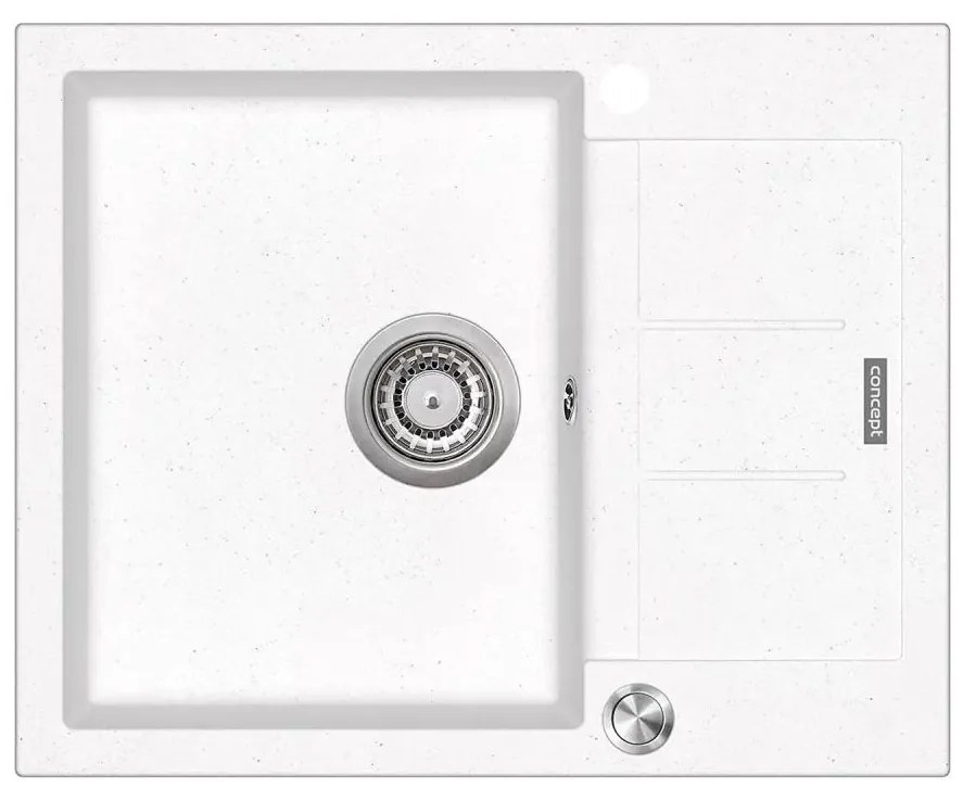 Concept DG05C45WH - CUBIS konyhai mosogató 50x62 cm gránit/fehér