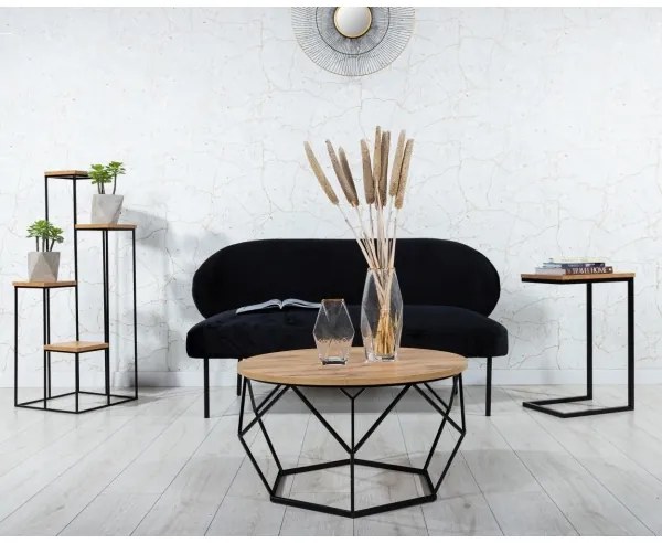 Virágállvány 110x40 cm fekete/barna