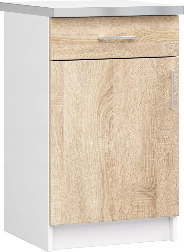 Konyhaszekrény Lima S 50cm 1D1SZ fehér-sonoma Akd