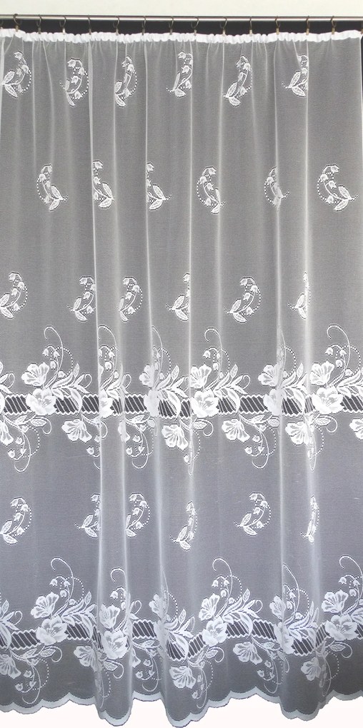 Mg Függöny jacquard 3698 Fehér 200x220 kész szalaggal