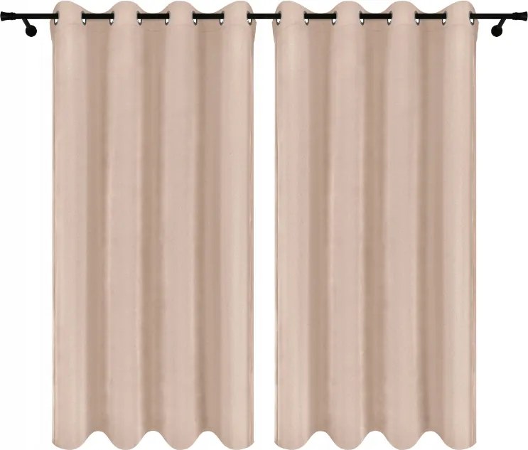 Velúr Függöny Átvezetőkkel 140x240 Bézs Függöny 2 Db