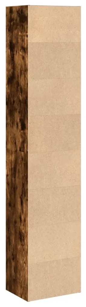 füstös tölgy színű szerelt fa könyvespolc 40 x 30 x 189 cm