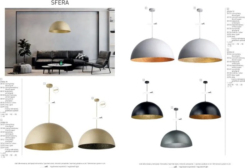 SIGMA LIGHTING 30145 SFERA Modern Függesztett Lámpa E27 IP20