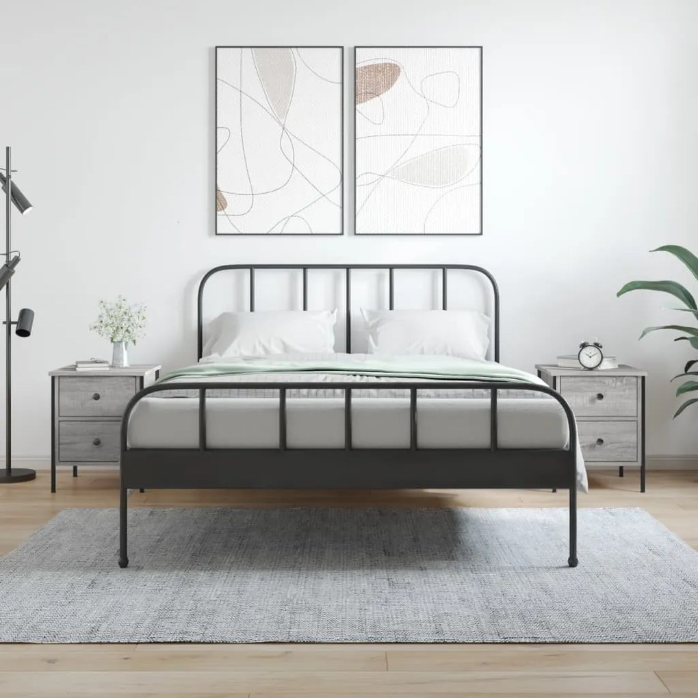 2 db szürke sonoma színű szerelt fa éjjeliszekrény 40x42x50 cm