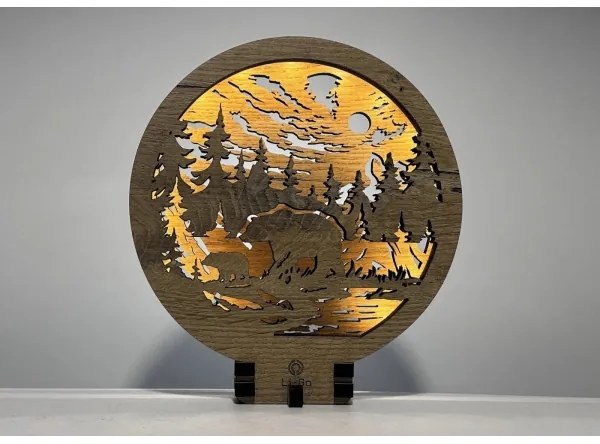 Li-Go 23595/DUB2 - Fényerőszabályozható LED asztali dekoráció LED/12W/230V 20x22 cm tölgy