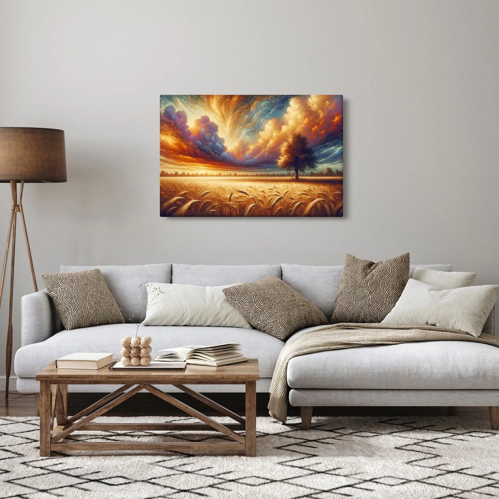 Kép – Fa a mezőn (90x60 cm)