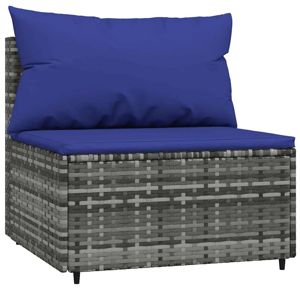 4 részes szürke polyrattan kerti ülőgarnitúra párnákkal