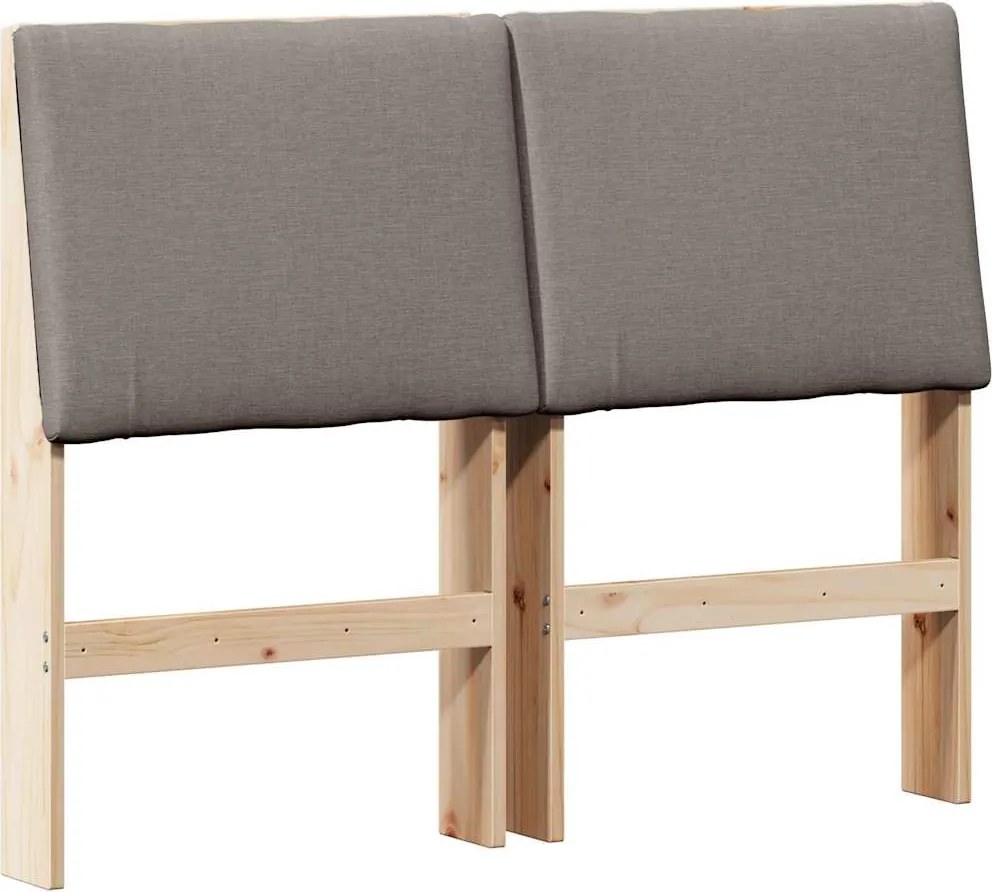 vidaXL Kárpitozott fejtámla Tópszínű 135 cm Tömör fenyőfa