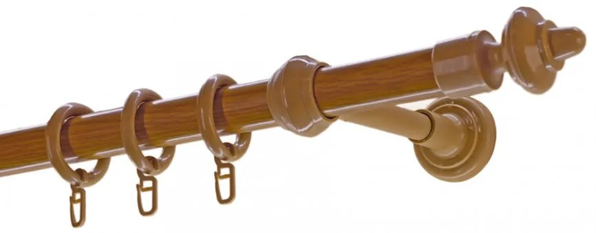 Sötét tölgy műanyag végzárós rúd karnis 120 cm