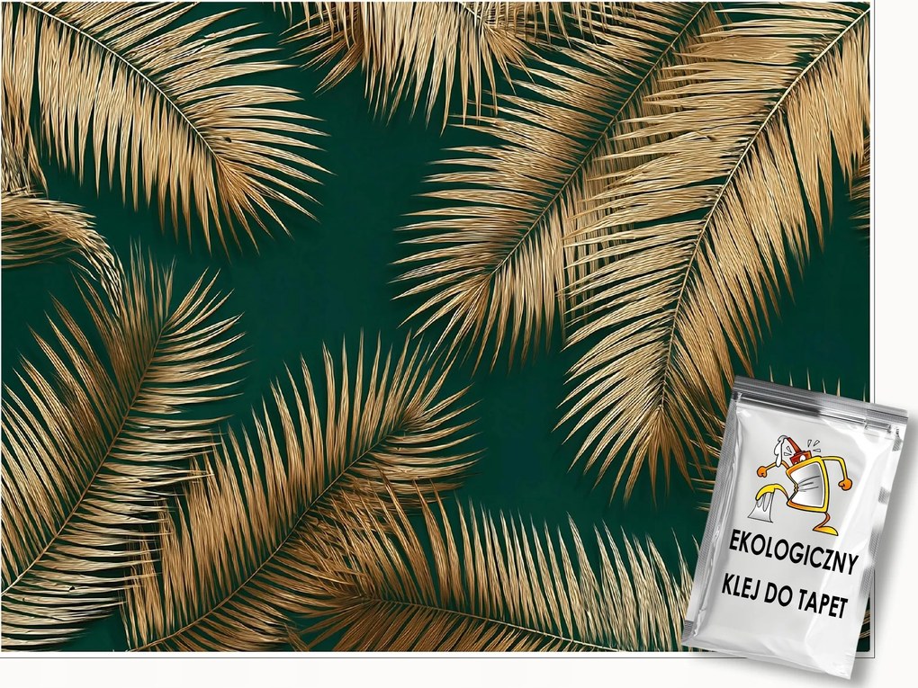 Fotótapéta Levelek Glamour Zöld Hálószoba Nappali Tapéta Flizelina 350x250