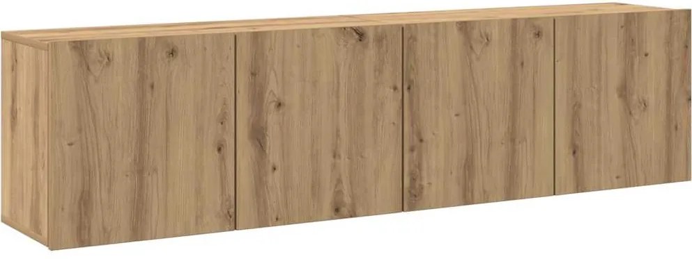 vidaXL 2 db kézműves tölgy falra szerelhető TV-szekrény 80x30x41 cm