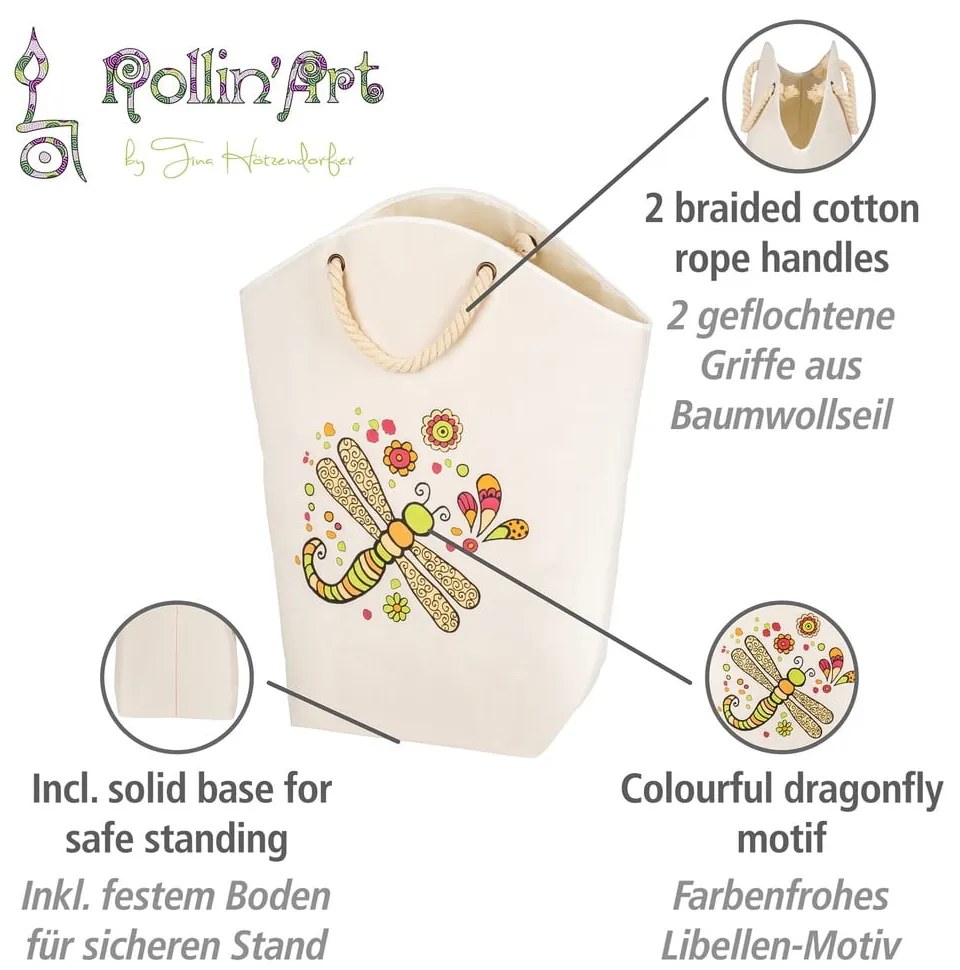 Textil szennyeskosár 58 l Rollin'Art Libelle – Wenko