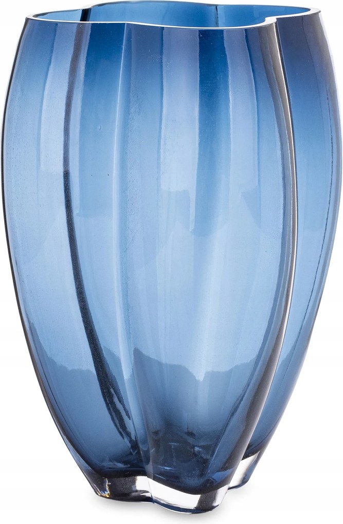 Virágváza Üveg Dekoráció Elegáns Szoba Kék 25 CM