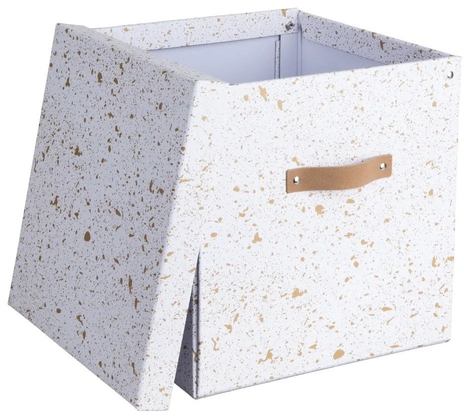 Logan aranyszínű-fehér tárolódoboz - Bigso Box of Sweden