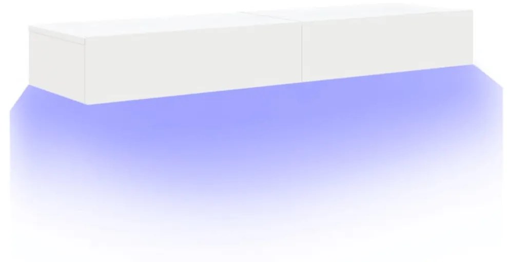 2 db fehér TV-szekrény LED-lámpákkal 60x35x15,5 cm