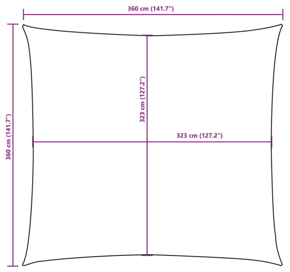 antracitszürke oxford szövet napvitorla 3,6 x 3,6 m