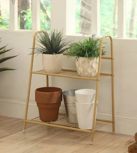 Fém virágtartó állvány 2 polcos