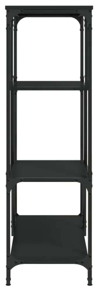 fekete szerelt fa és acél könyvespolc 81x36x115 cm