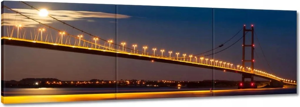 Vászonkép 60x20 Híd az éjszakában