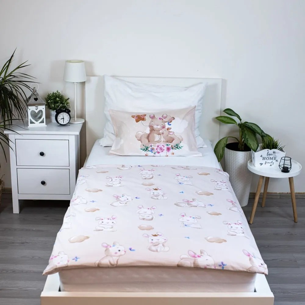 Sárga pamut gyerek ágyneműhuzat babaágyhoz 100x135 cm Bunny "Star" – Jerry Fabrics