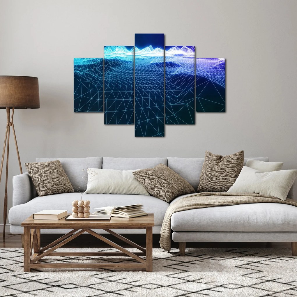 Kép - Hegyek egy számítógépes modellben (150x105 cm)