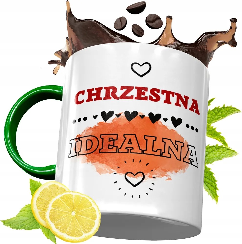 Zöld Bögre Keresztelőre Születésnapi Ajándék fényképes nyomattal