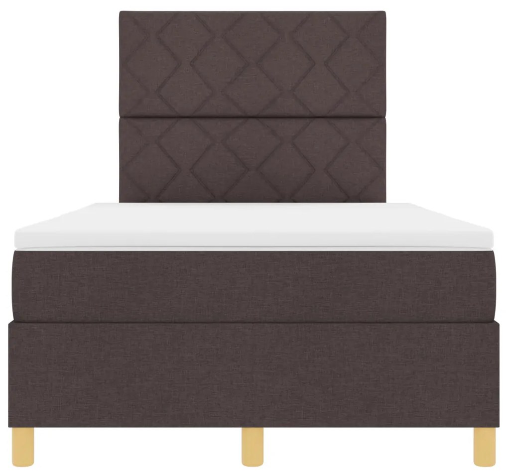 Box Spring Ágy Matraccal Sötétbarna Kisebb Dupla Szövet