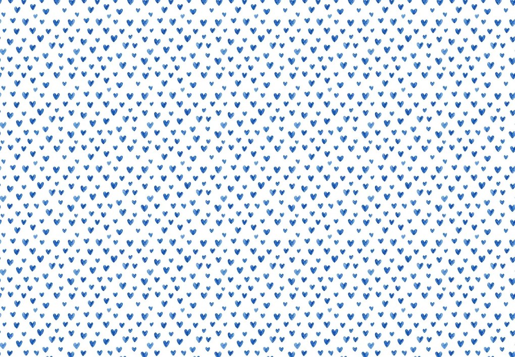Fotótapéta - Kék szívecskék (147x102 cm)