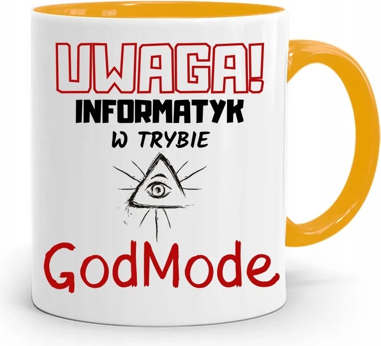 Godmode Programozó Sárga Informatikai Bögre fényképes nyomtatással