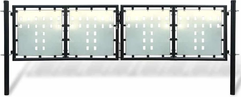 vidaXL fekete, egyszárnyú kerítéskapu 300 x 100 cm