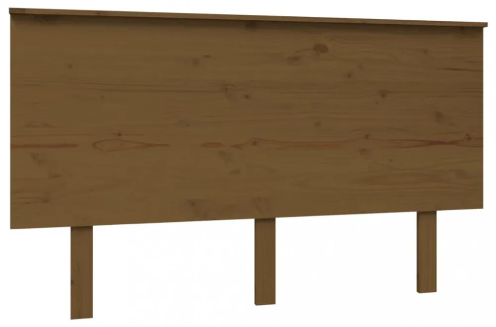 mézbarna tömör fenyőfa ágyfejtámla 139x6x82,5 cm