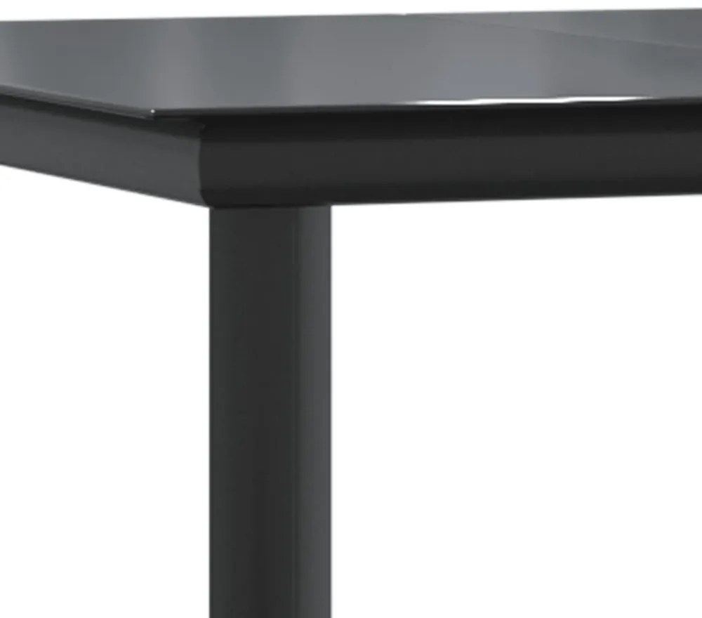 vidaXL 7 részes fekete PVC rattan kerti étkezőgarnitúra