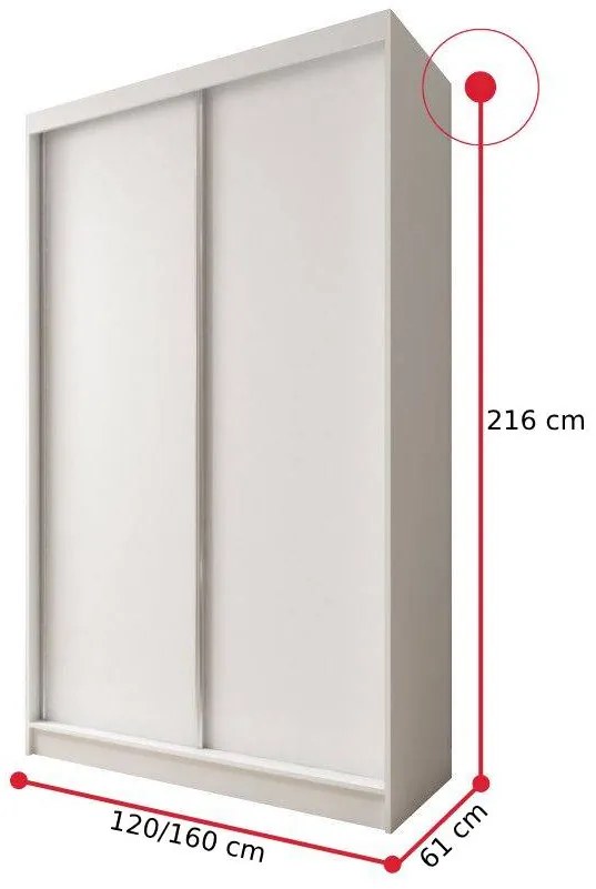 GALAN tolóajtós ruhaszekrény, 180x216x61, wenge