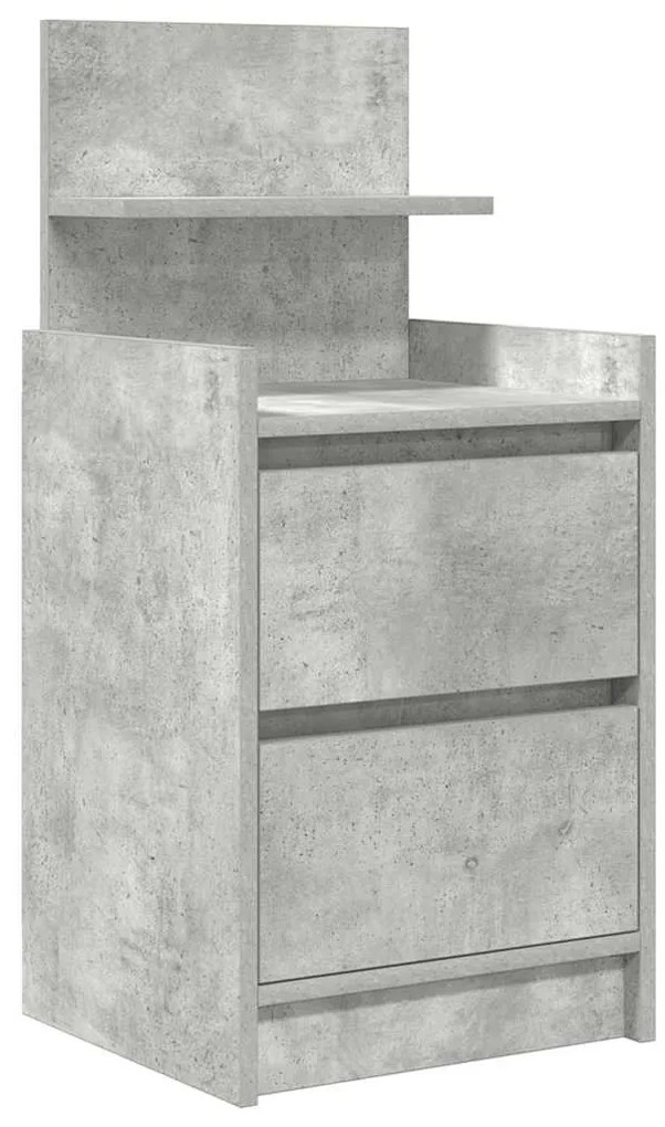 Betonszürke éjjeliszekrény 2 fiókkal 38x34x80 cm