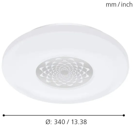 Eglo 33248 - LED RGBW dimmelhető mennyezeti lámpatest CAPASSO-C LED/17W/230V átm. 34 cm