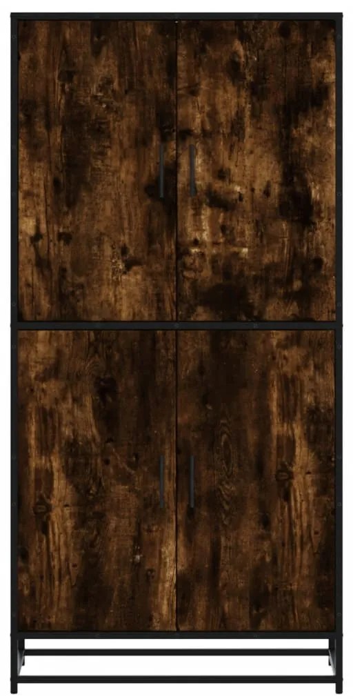 füstös tölgy színű szerelt fa magasszekrény 68 x 35 x 139 cm