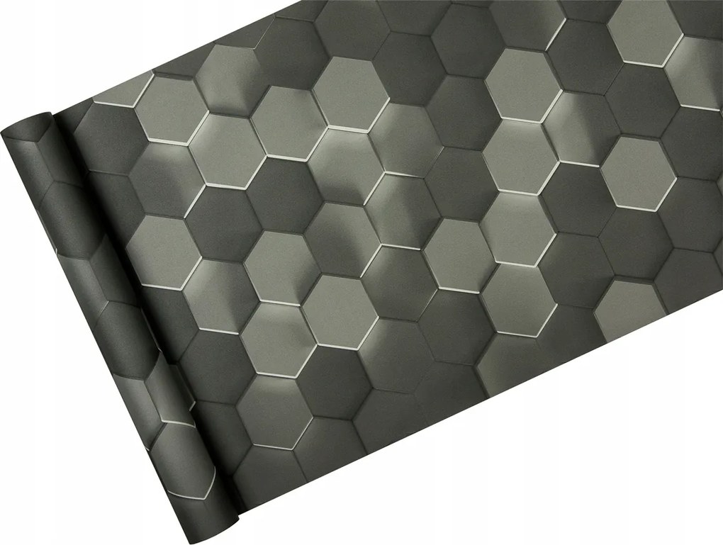 Geometriai tapéta 3d grafit Méhsejt