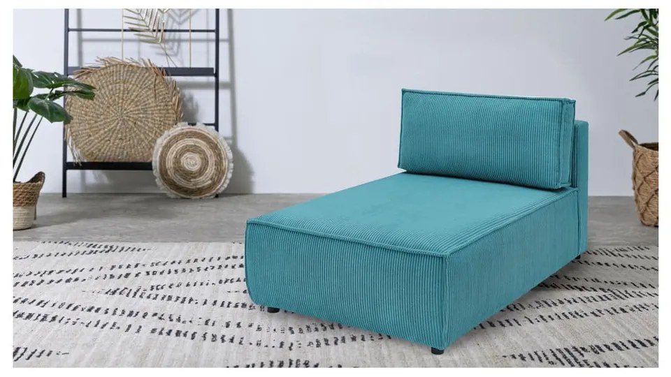 Kék kordbársony kanapé modul (variálható) Nihad modular – Bobochic Paris