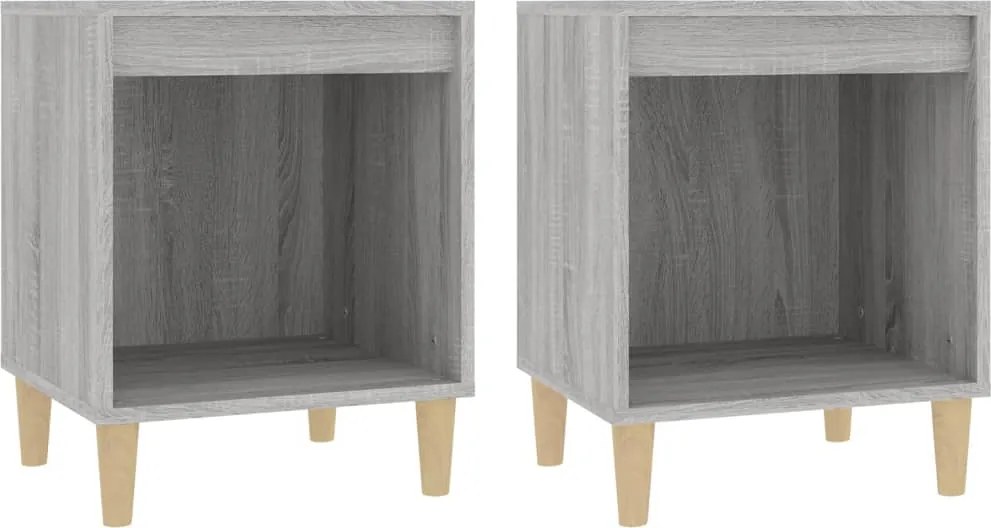 vidaXL 2 db szürke sonoma színű éjjeliszekrény 40x35x50 cm
