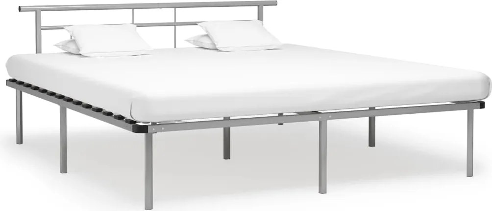 vidaXL szürke fém ágykeret 200 x 200 cm