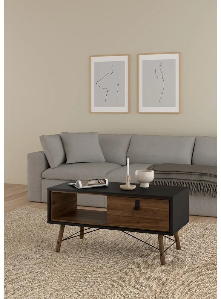 Sötétbarna dohányzóasztal 48x102 cm Ry – Tvilum