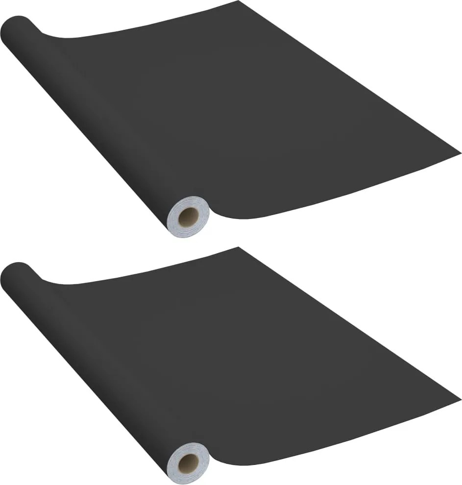 vidaXL 2 db fekete öntapadó PVC ajtófólia 500 x 90 cm