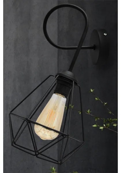 KARO fali lámpa 3xE27/15W/230V fekete