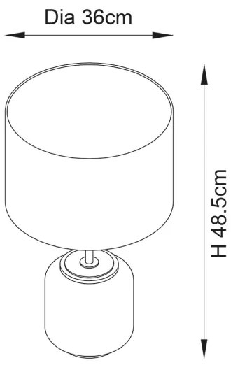 Endon 93067 - ZINNIA asztali lámpa 1xE27/10W/230V kék/arany