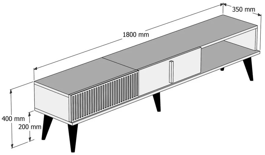 Natúr színű TV-állvány márvány dekorral 180x40 cm Milan – Kalune Design
