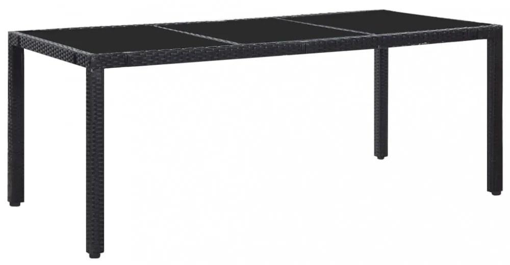 9 részes fekete polyrattan kültéri étkezőgarnitúra