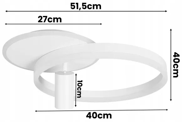 LED mennyezeti lámpatest LED/38W/230V + 1xGU10/30W fehér
