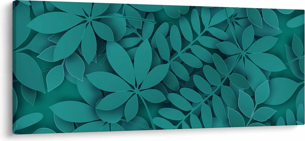 Kép - Türkiz levelek (120x50 cm)