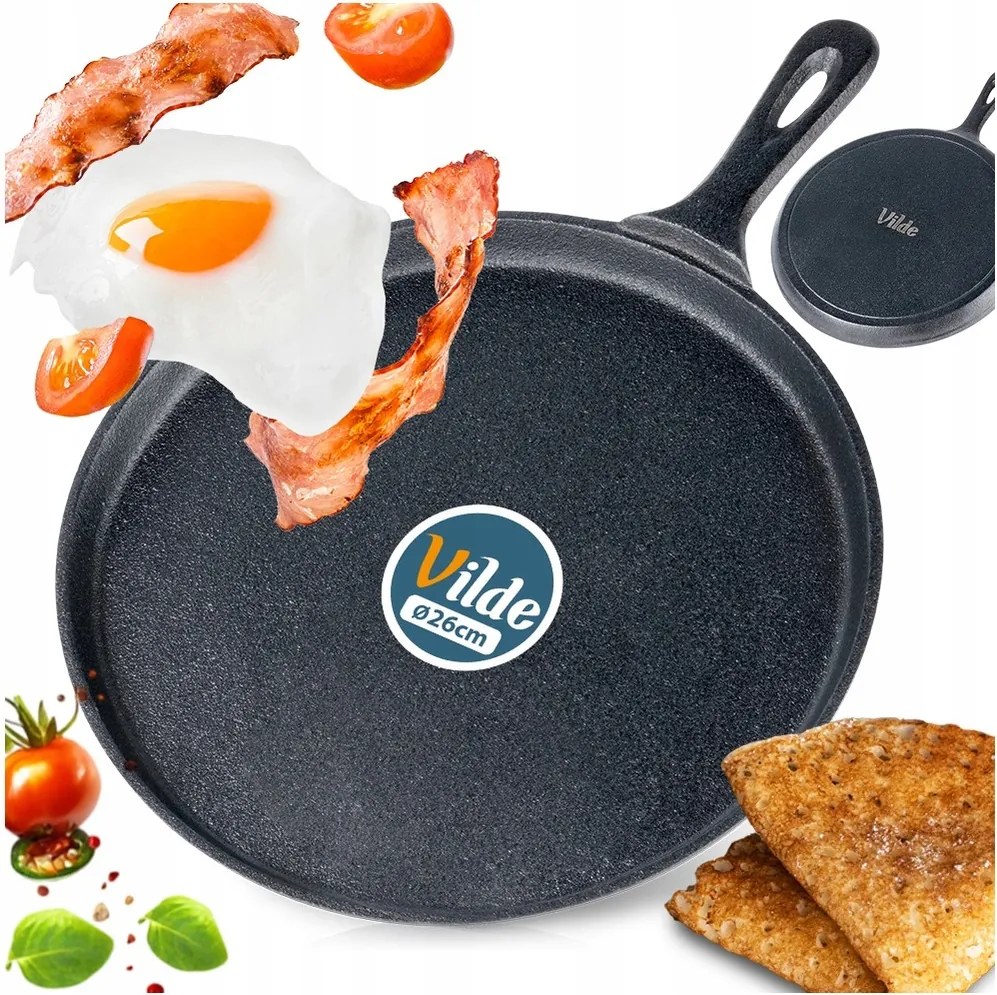 Öntöttvas palacsintasütő palacsinta omlett tortilla pizza alacsony 28 cm