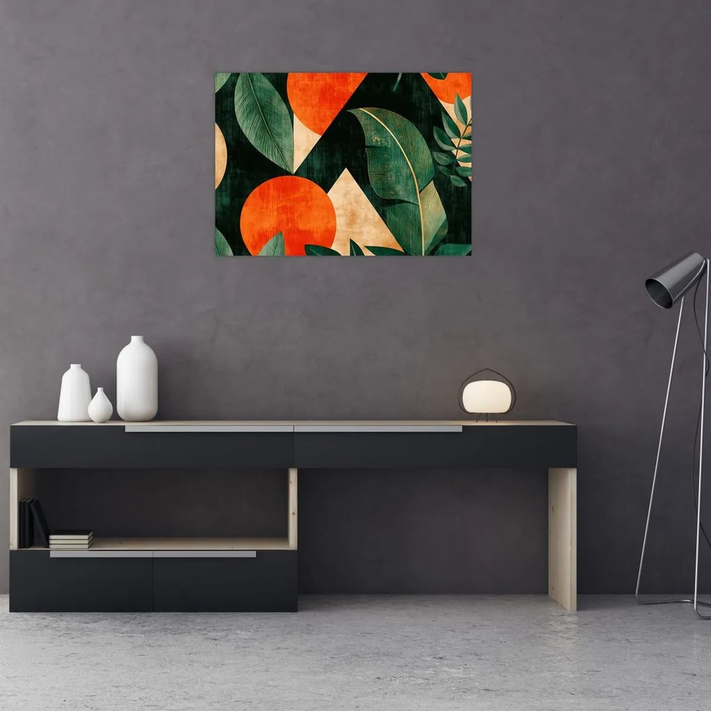 Üveg kép - Geometrikus természeti minták II. (70x50 cm)